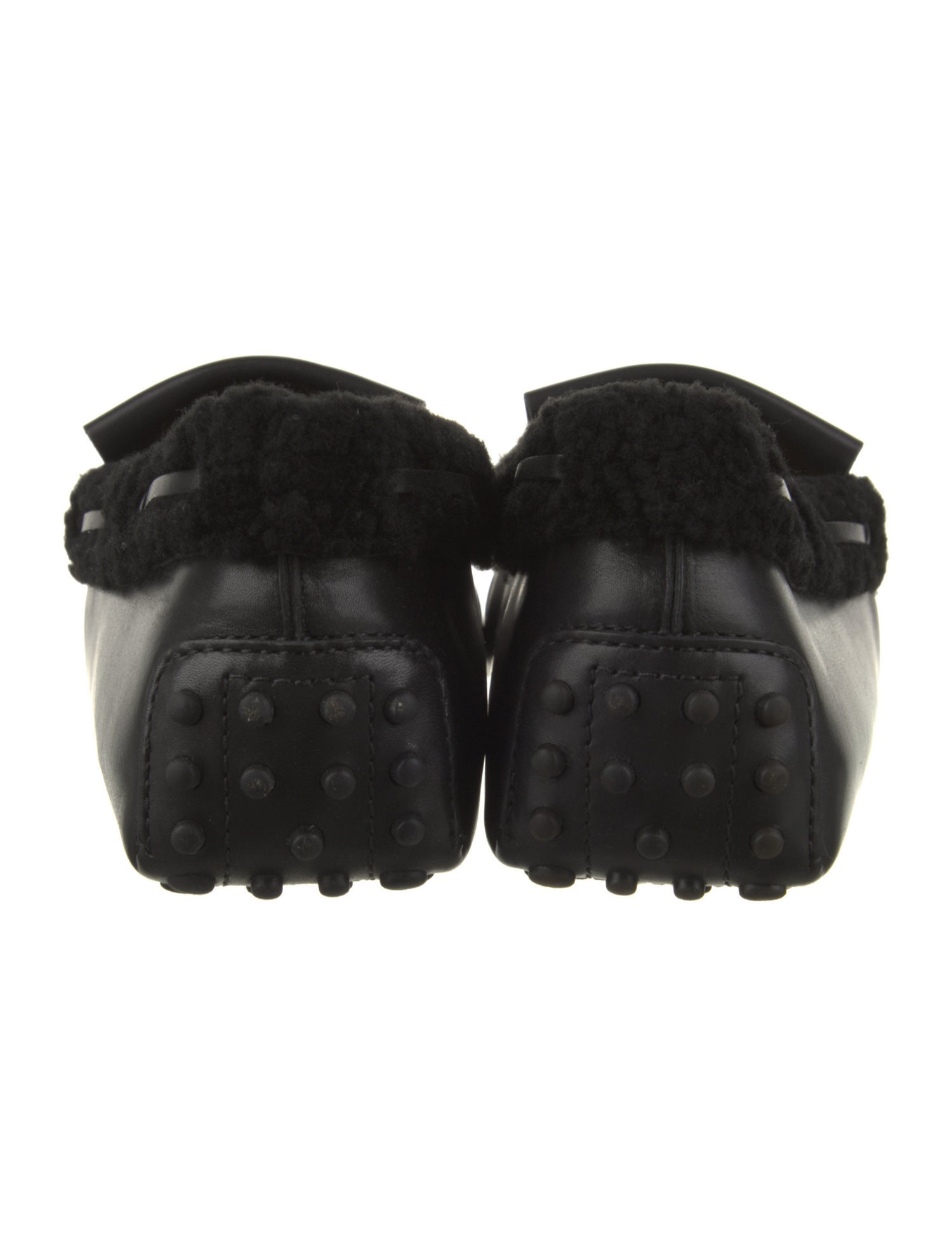 Tod's Leather Faux Fur Trim Drivers